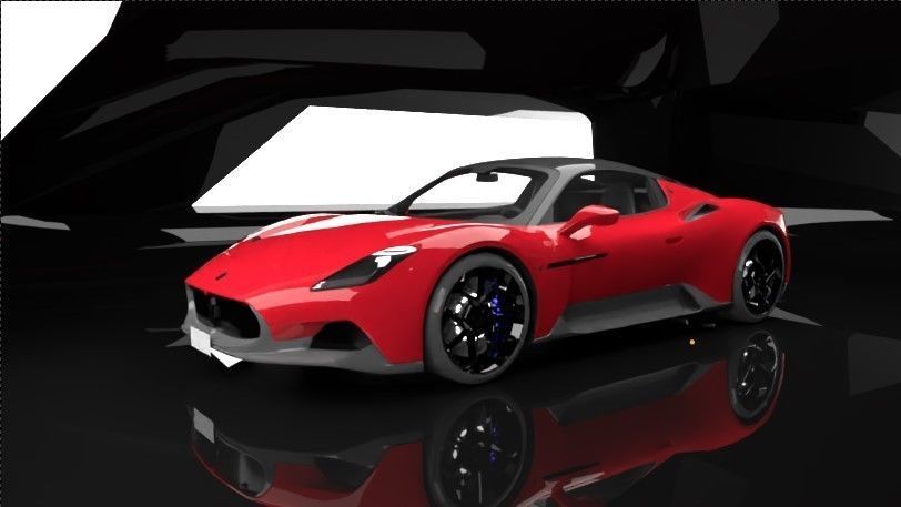 meserati mc20 royal glossy red edition Low-poly 3D model_2