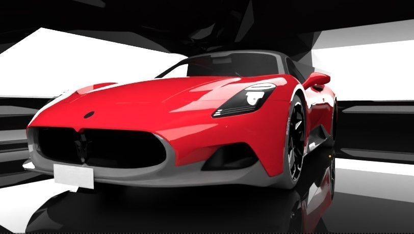 meserati mc20 royal glossy red edition Low-poly 3D model_3