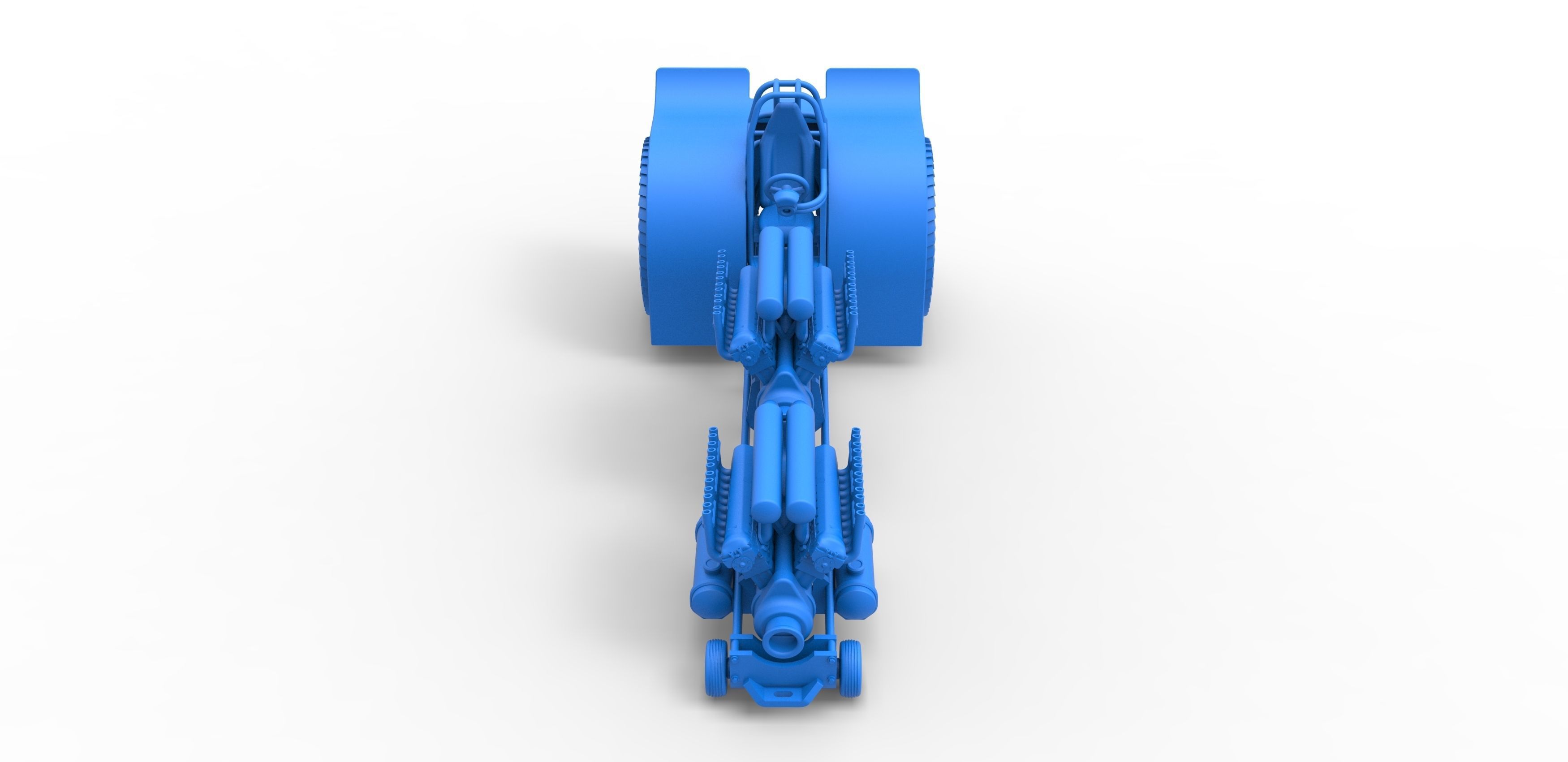 Pulling tractor with 2 engines V12 in line Scale 1 to 25 3D print model_18