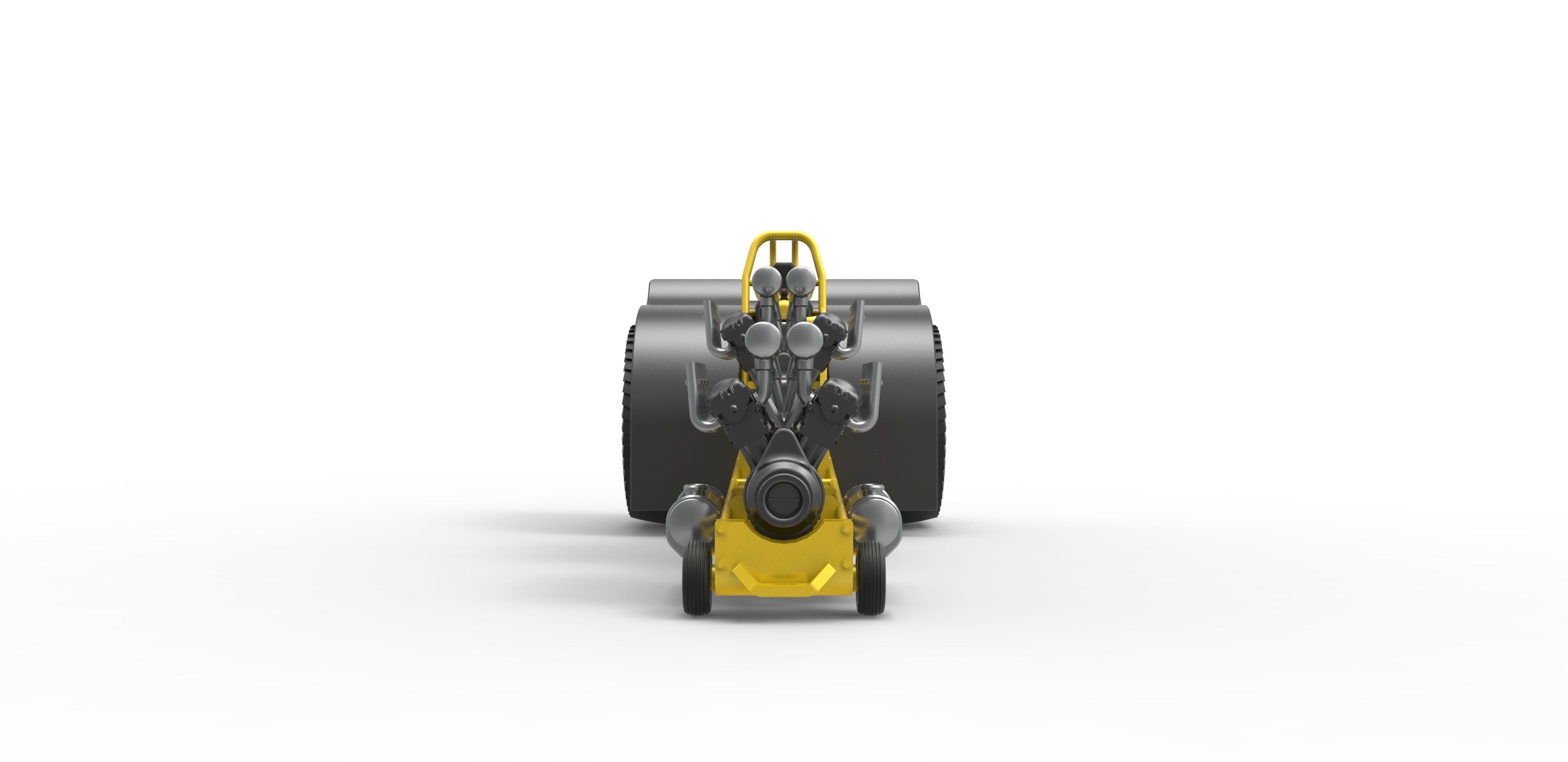 Pulling tractor with 2 engines V12 in line Scale 1 to 25 3D print model_6