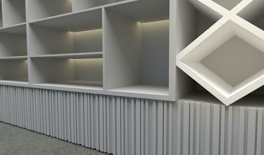 SCALABLE Modern Wood Shelf Bookcase Bookshelf 3D Model 3D model_5