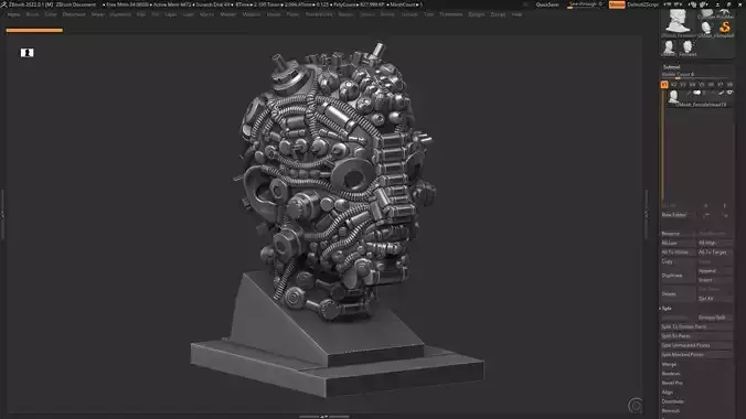 robot head bust 07 3d print model