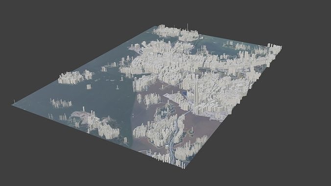 Helsinki City Low-poly 3D model