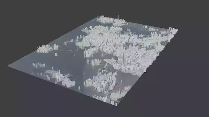 Helsinki City Low-poly 3D model