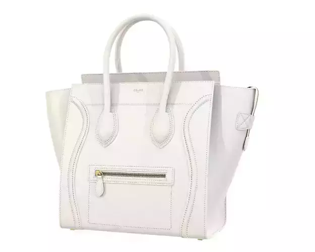 Celine mini Luggage Bag White Cream