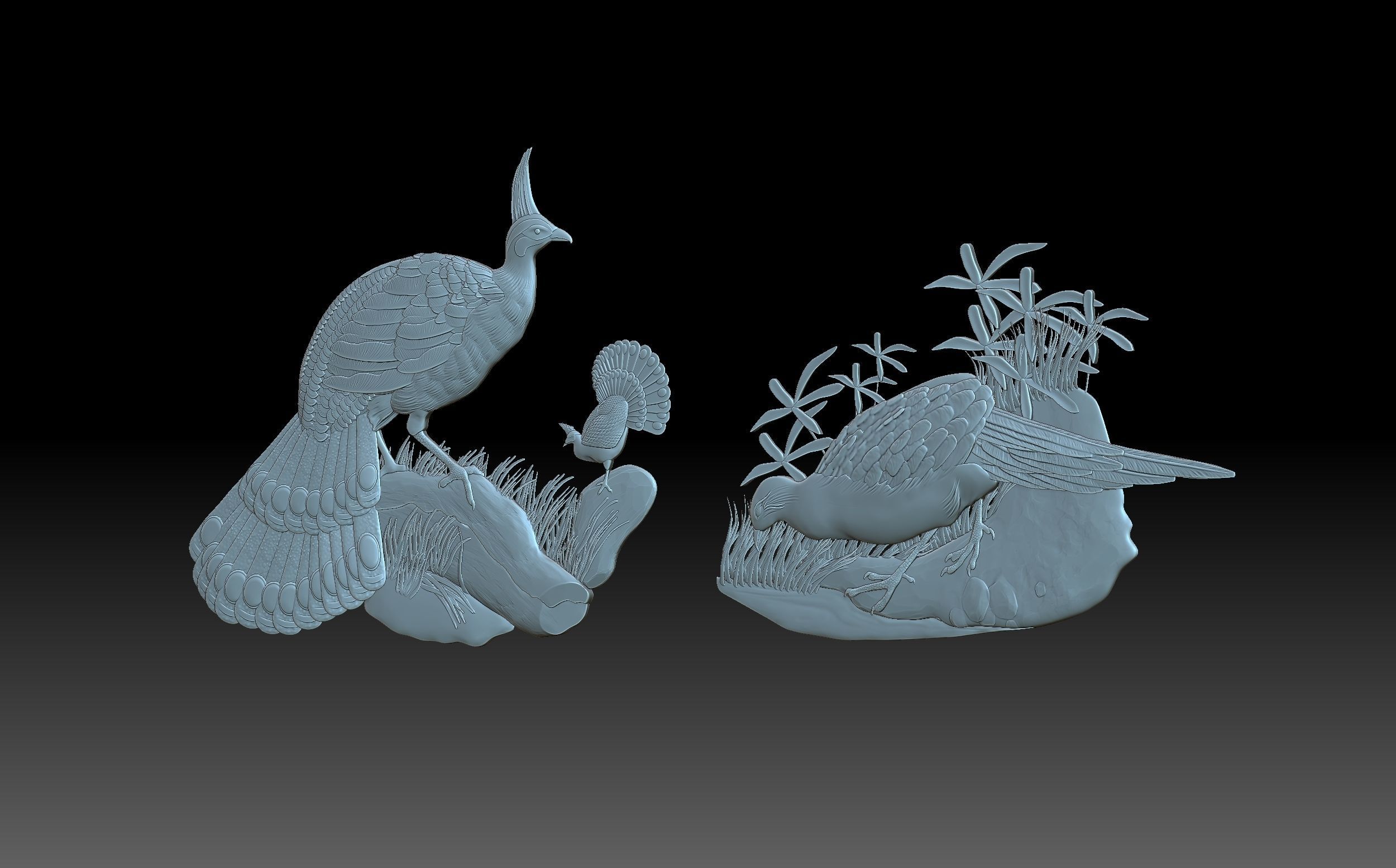 Peacocks sword 3D print model_1