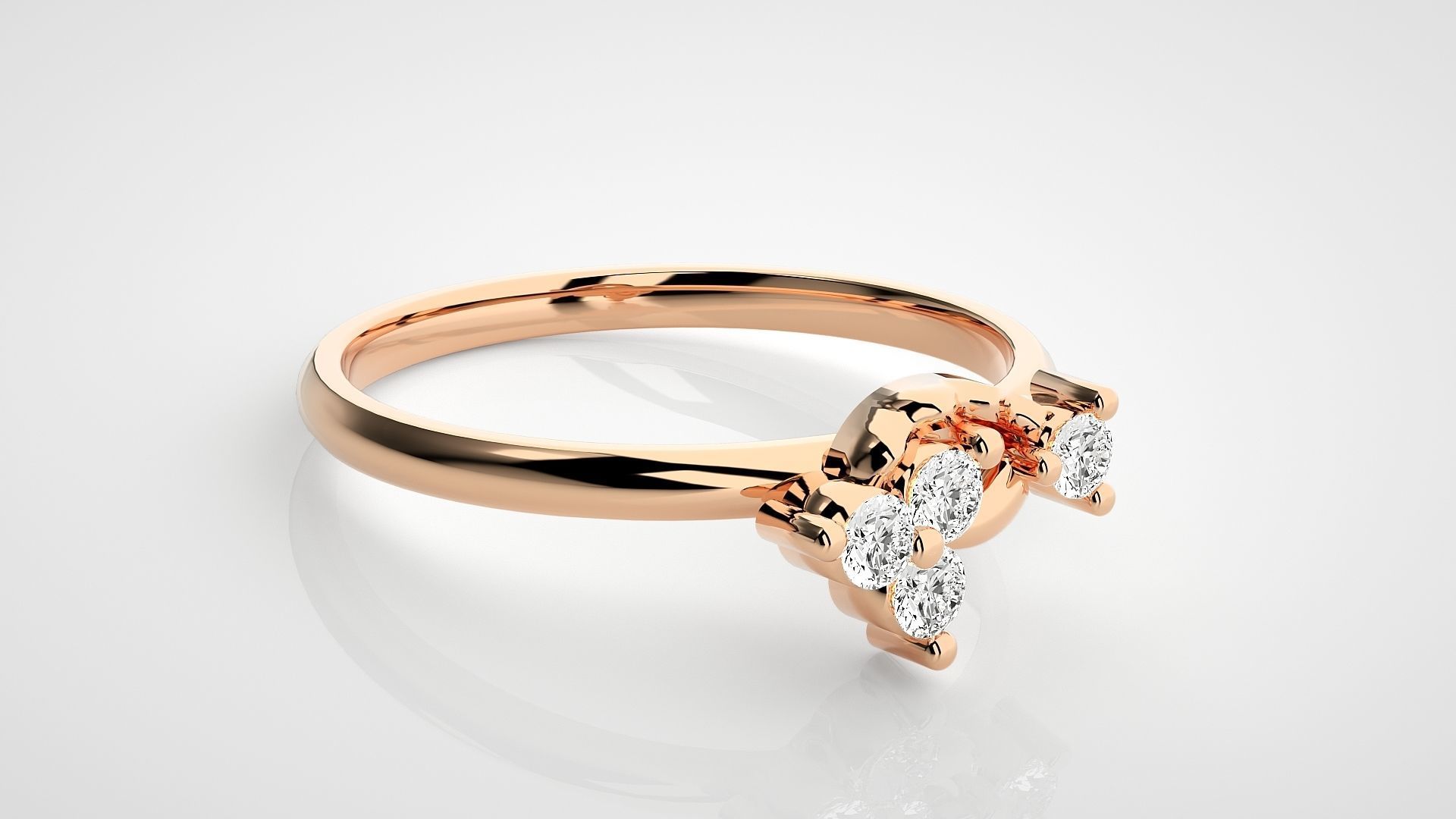 Ultra light wt minimalist Women Ring 3dm stl renders 3D print model_1