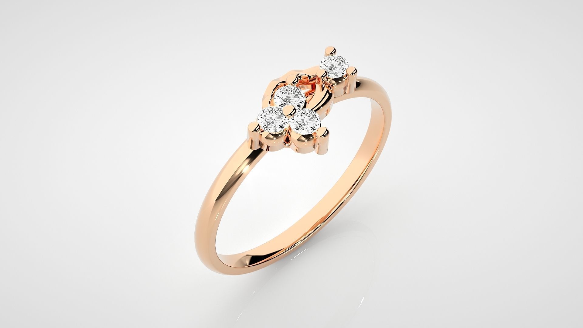 Ultra light wt minimalist Women Ring 3dm stl renders 3D print model_2