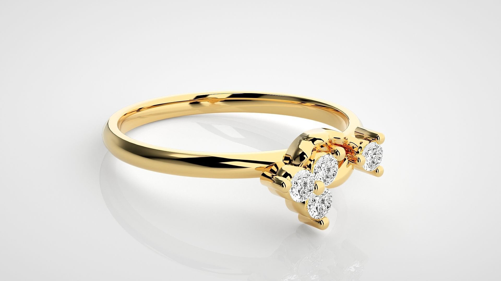 Ultra light wt minimalist Women Ring 3dm stl renders 3D print model_20