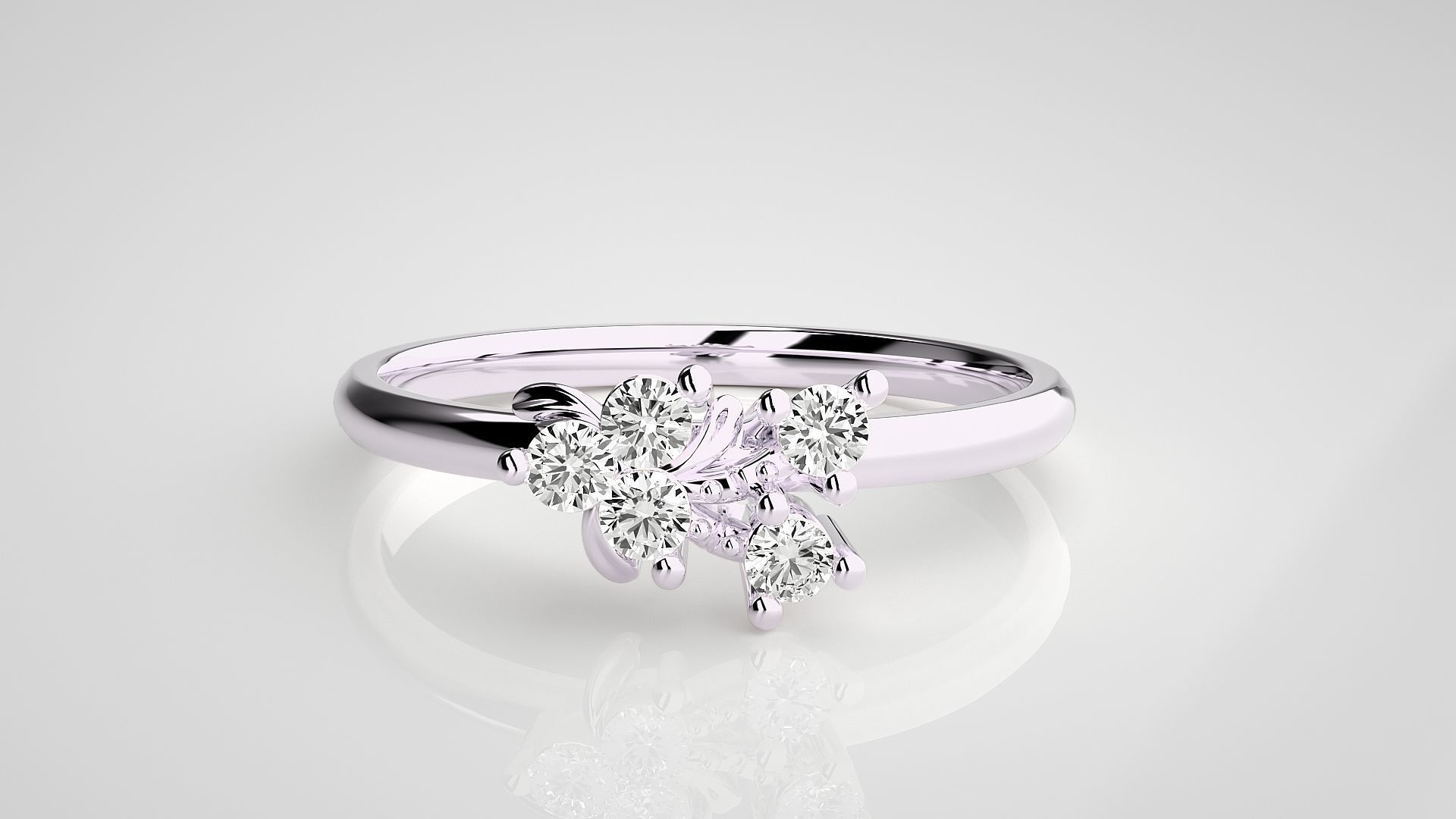 Ultra light wt minimalist Women Ring 3dm stl renders 3D print model_10