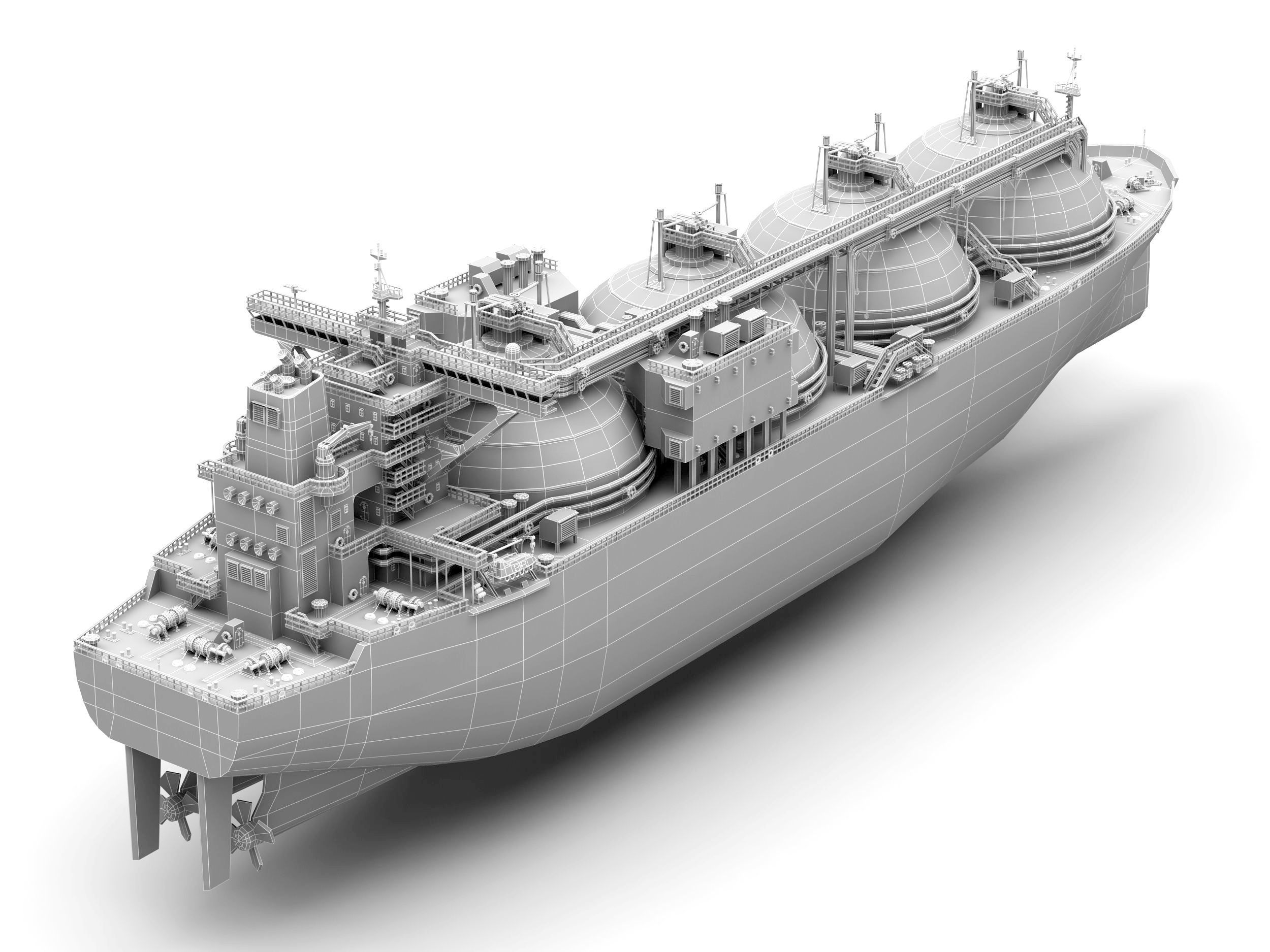 LNG Gas Carrier lowpoly Low-poly 3D model_3