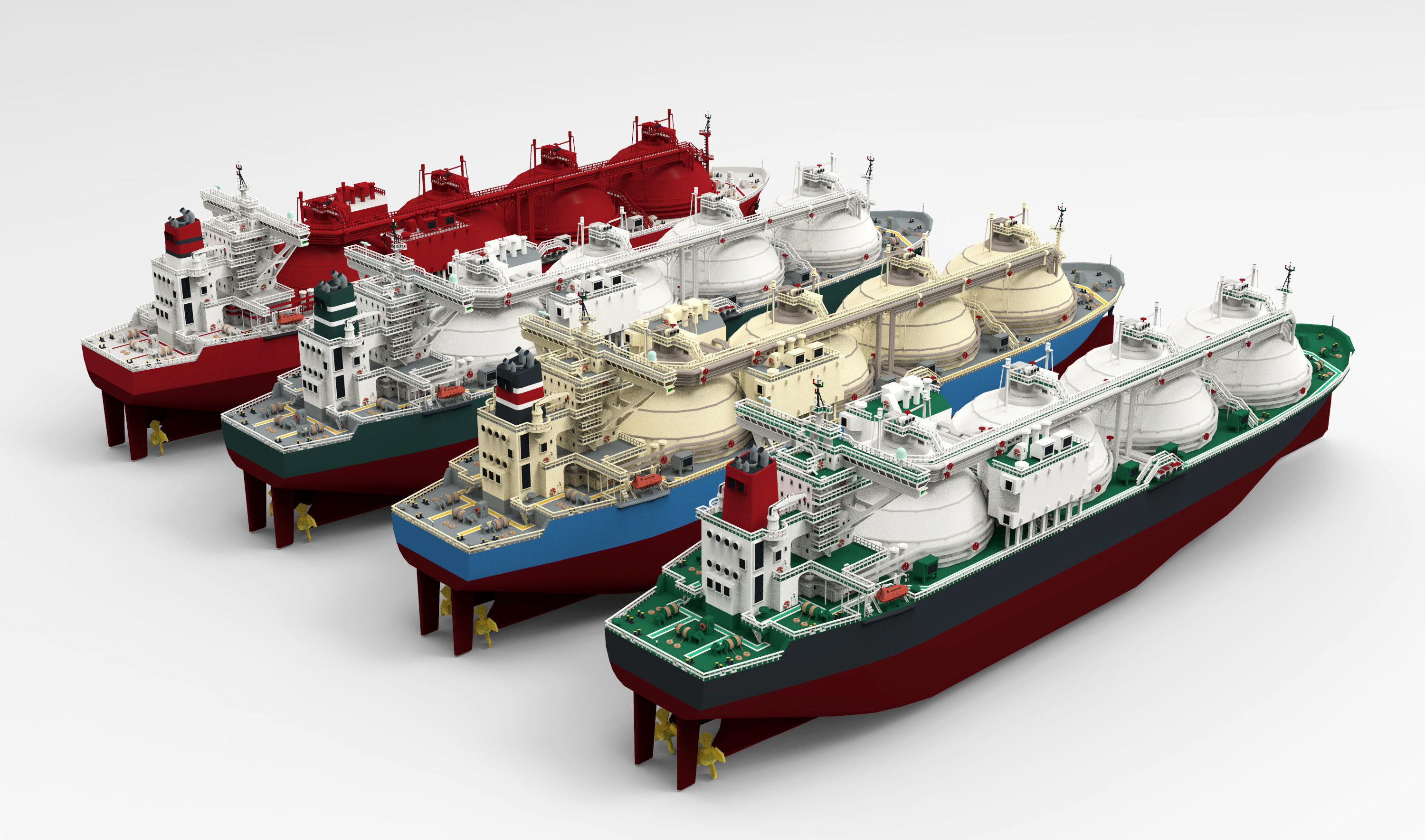LNG Gas Carrier lowpoly Low-poly 3D model_1