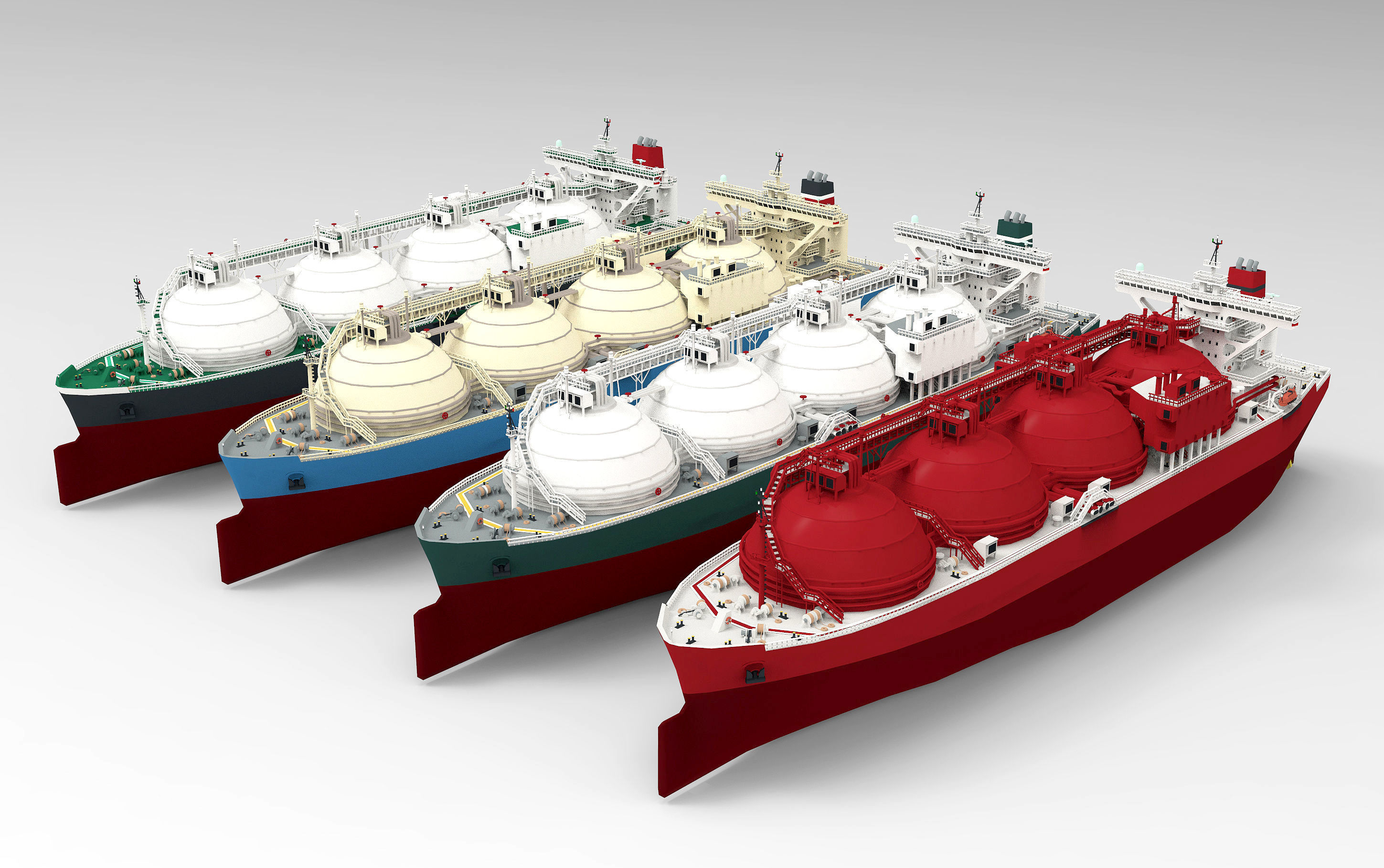 LNG Gas Carrier lowpoly Low-poly 3D model_10