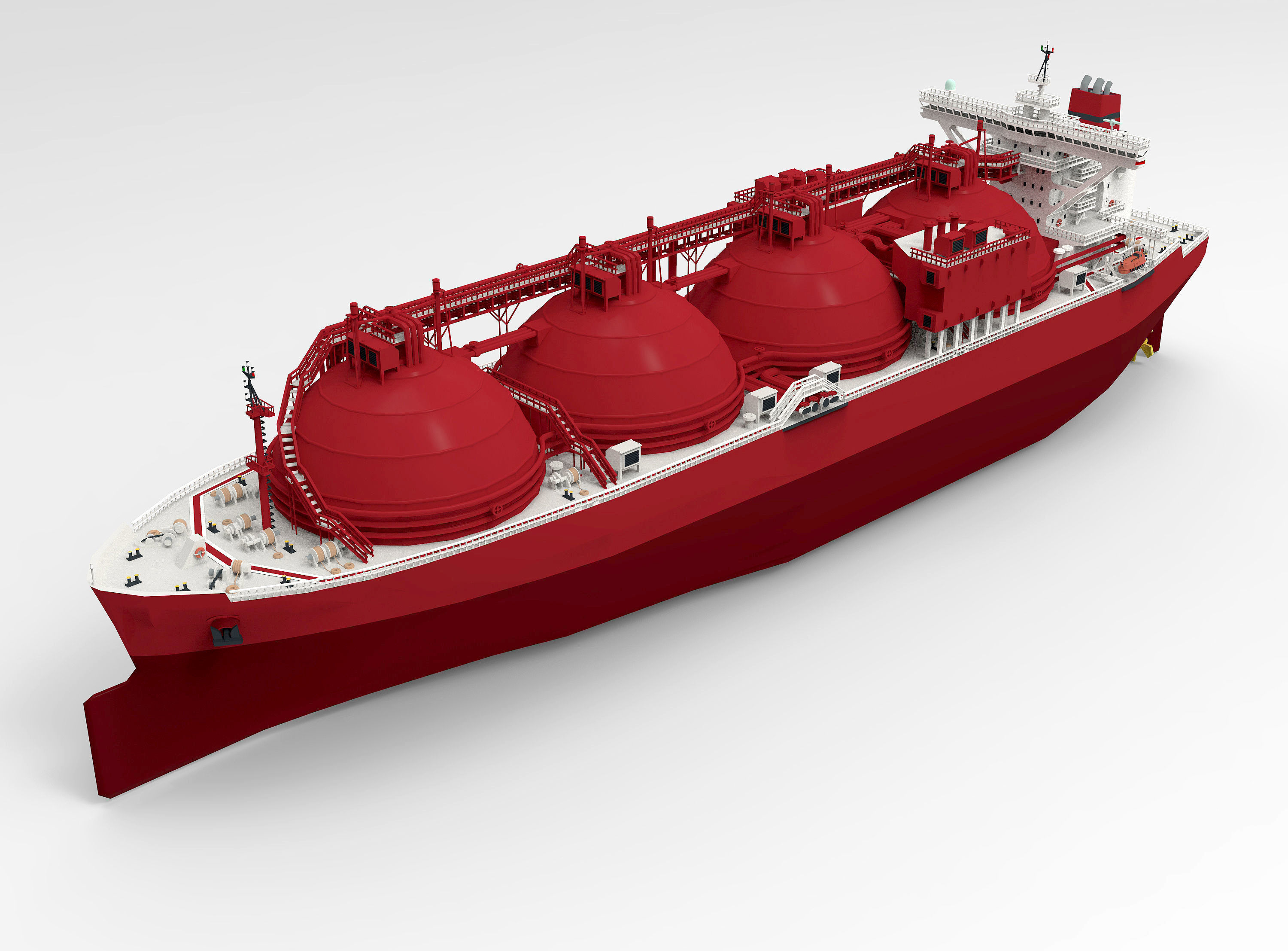 LNG Gas Carrier lowpoly Low-poly 3D model_5