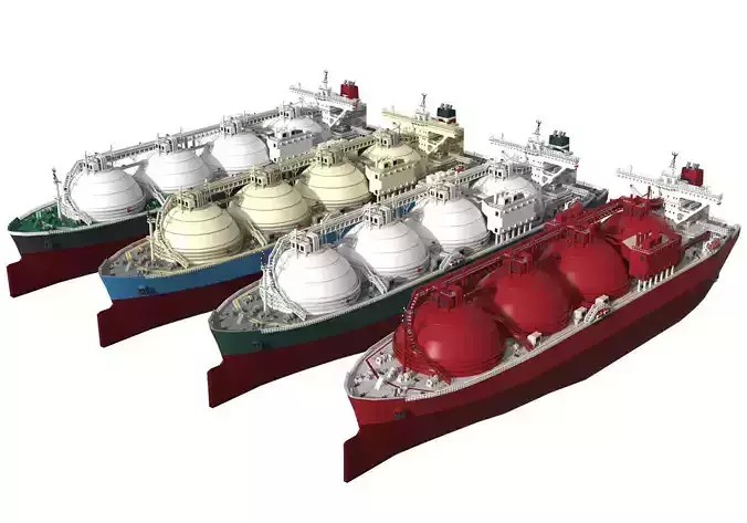 LNG Gas Carrier lowpoly Low-poly 3D model