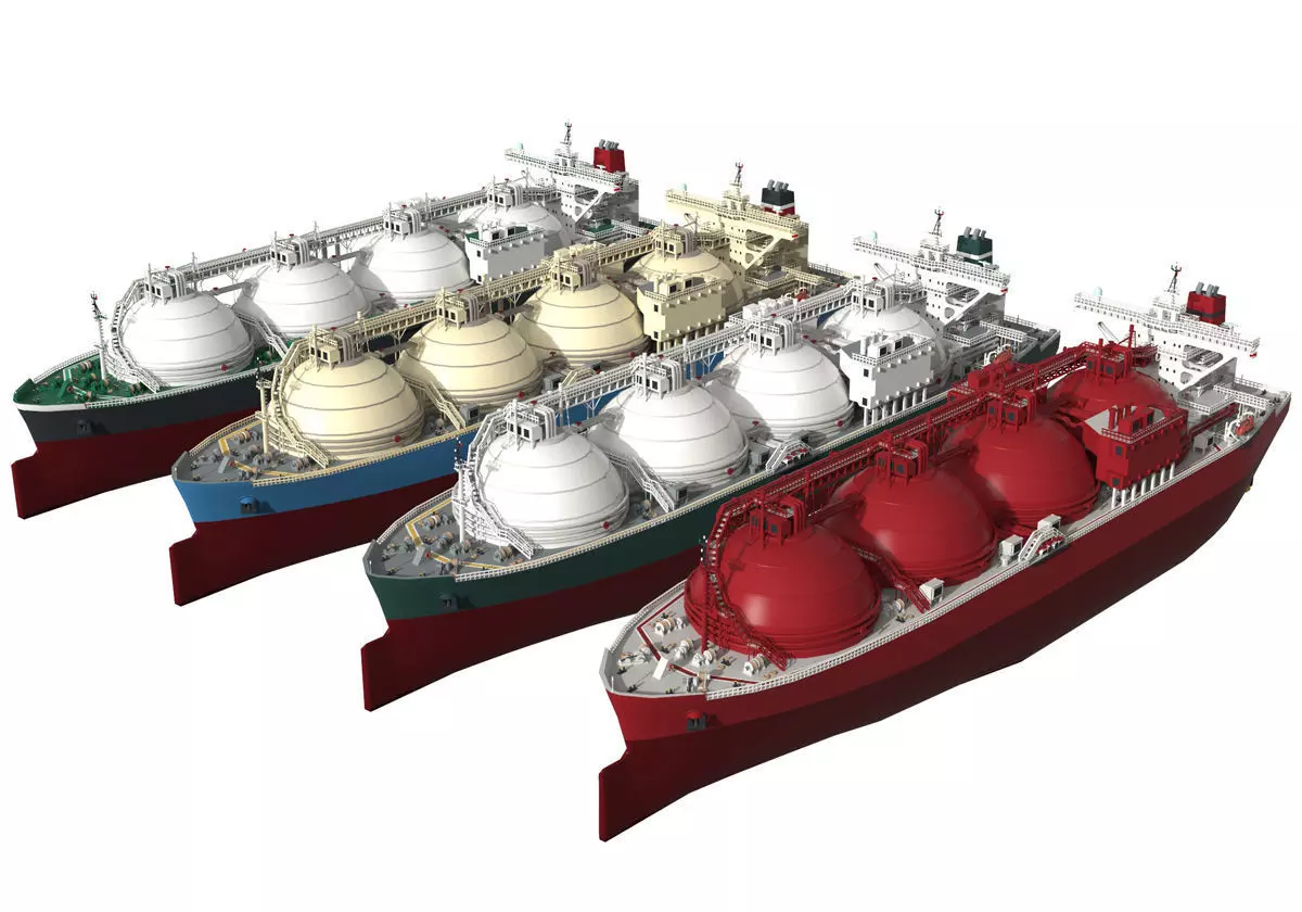 LNG Gas Carrier lowpoly Low-poly 3D model_0