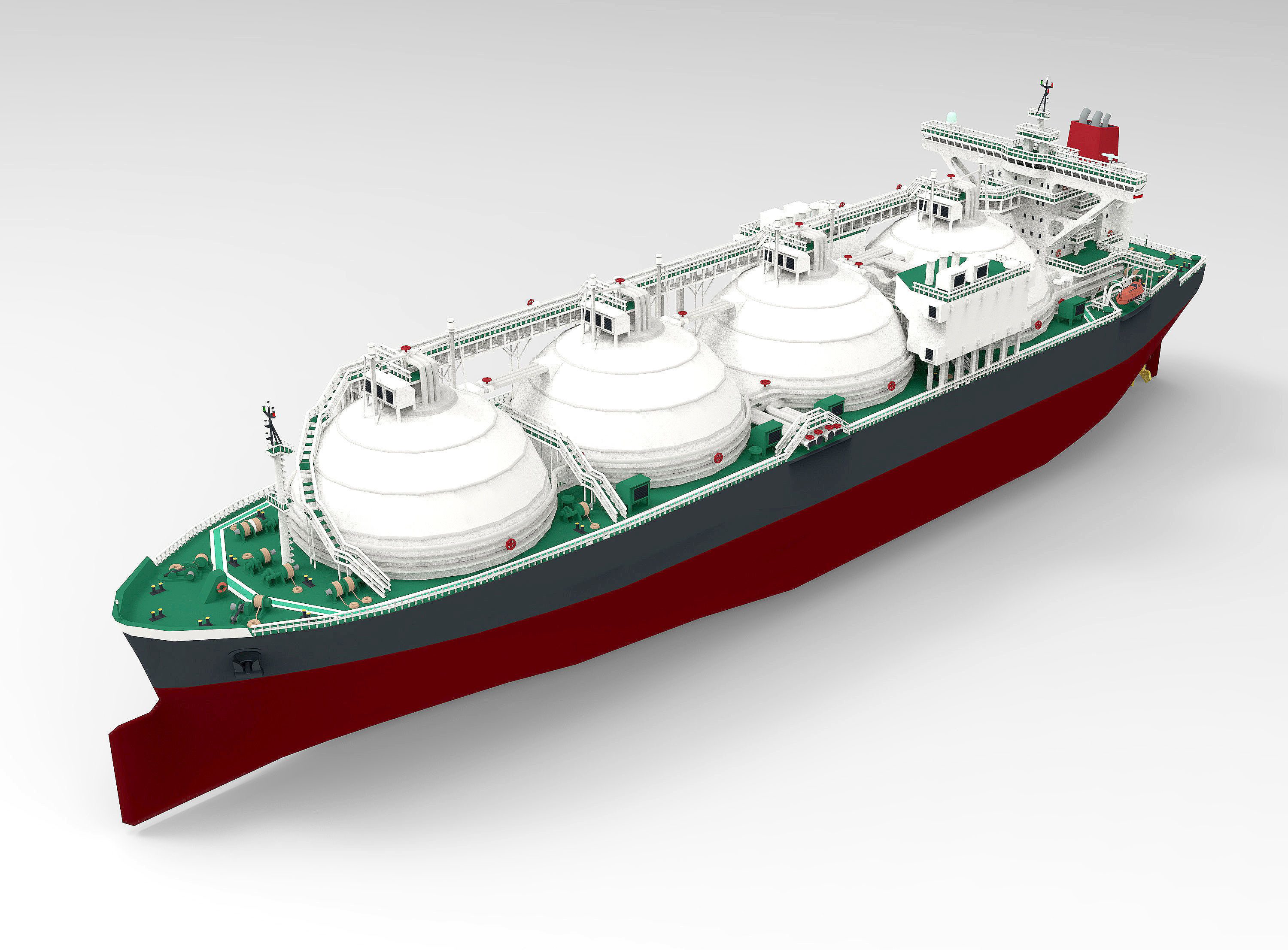 LNG Gas Carrier lowpoly Low-poly 3D model_8
