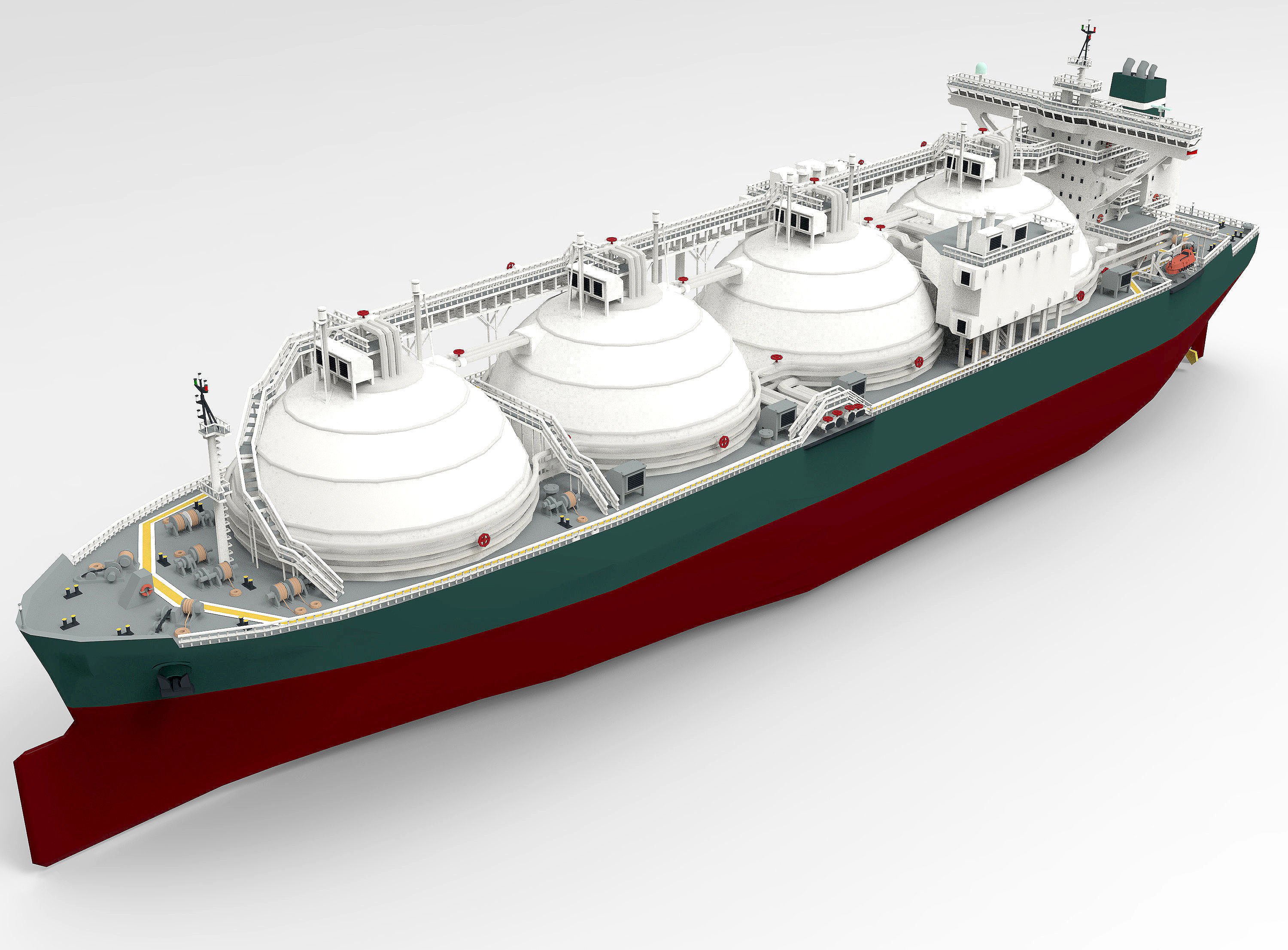 LNG Gas Carrier lowpoly Low-poly 3D model_7