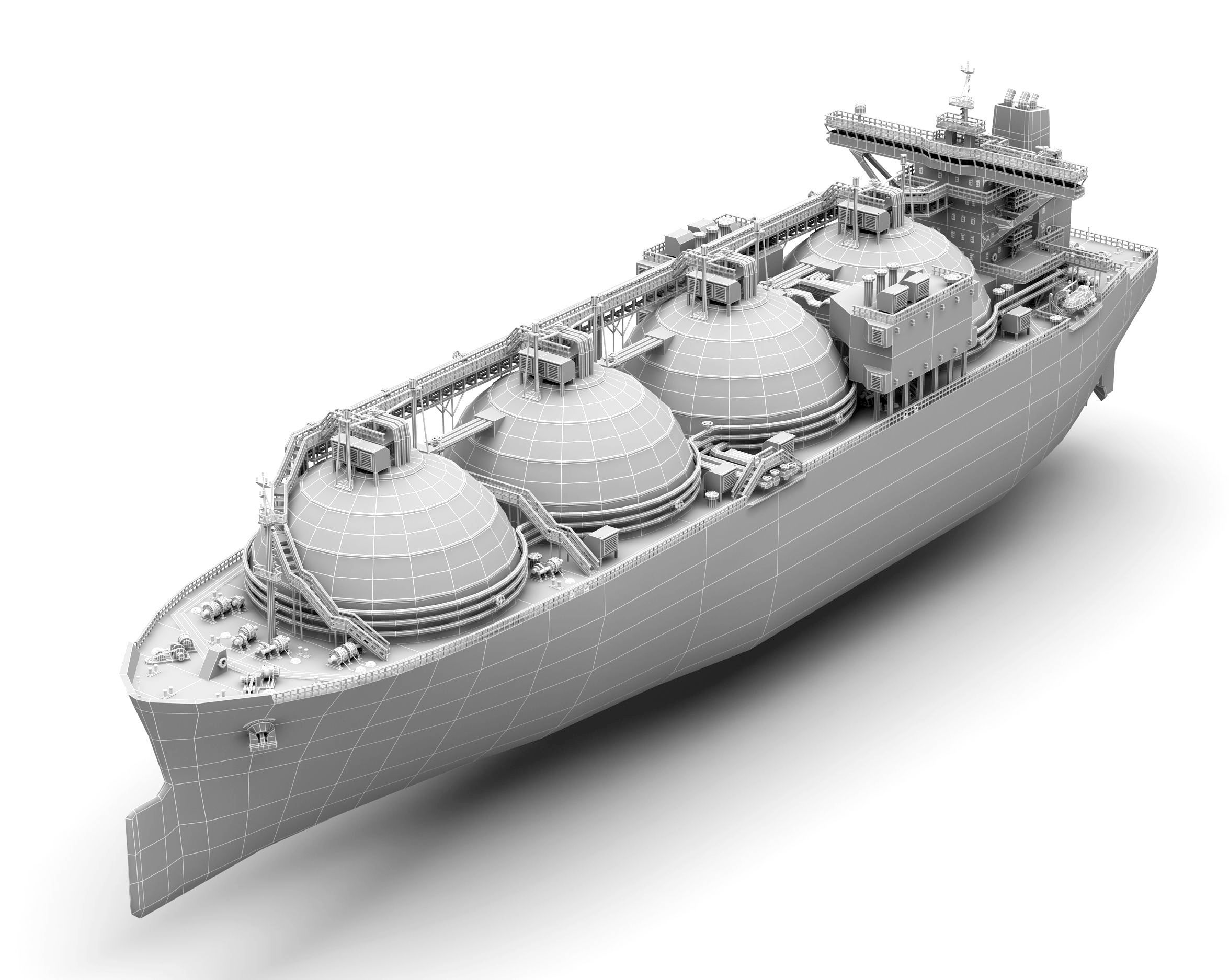 LNG Gas Carrier lowpoly Low-poly 3D model_4