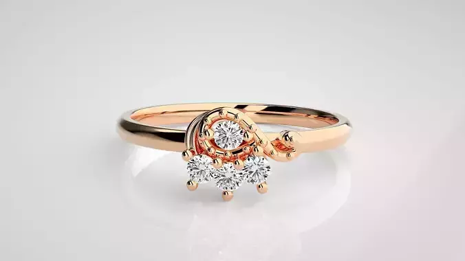 Ultra light wt minimalist Women Ring 3dm stl renders