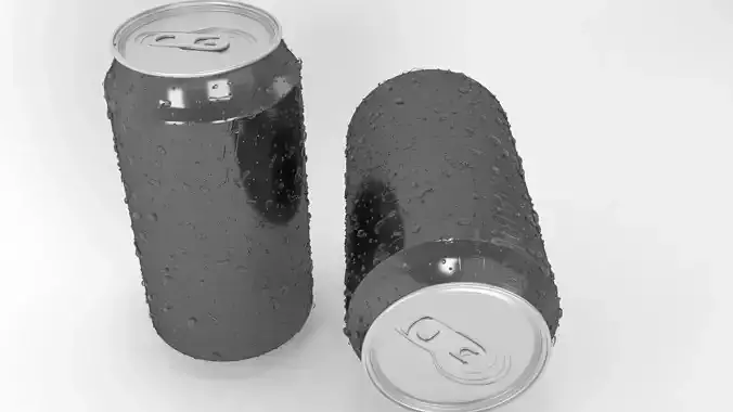 Beverage can with water drop 3D model