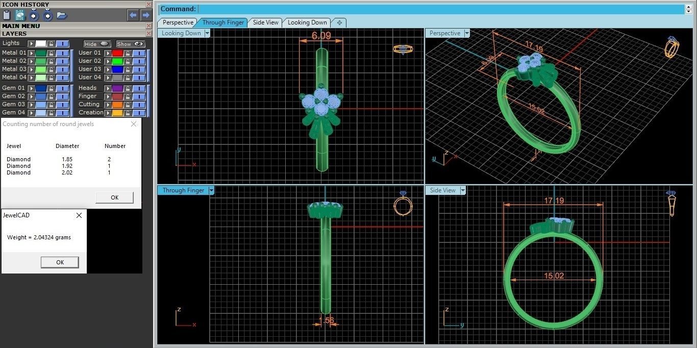 Flower Ultra light wt minimalist Women Ring 3dm stl renders 3D print model_4