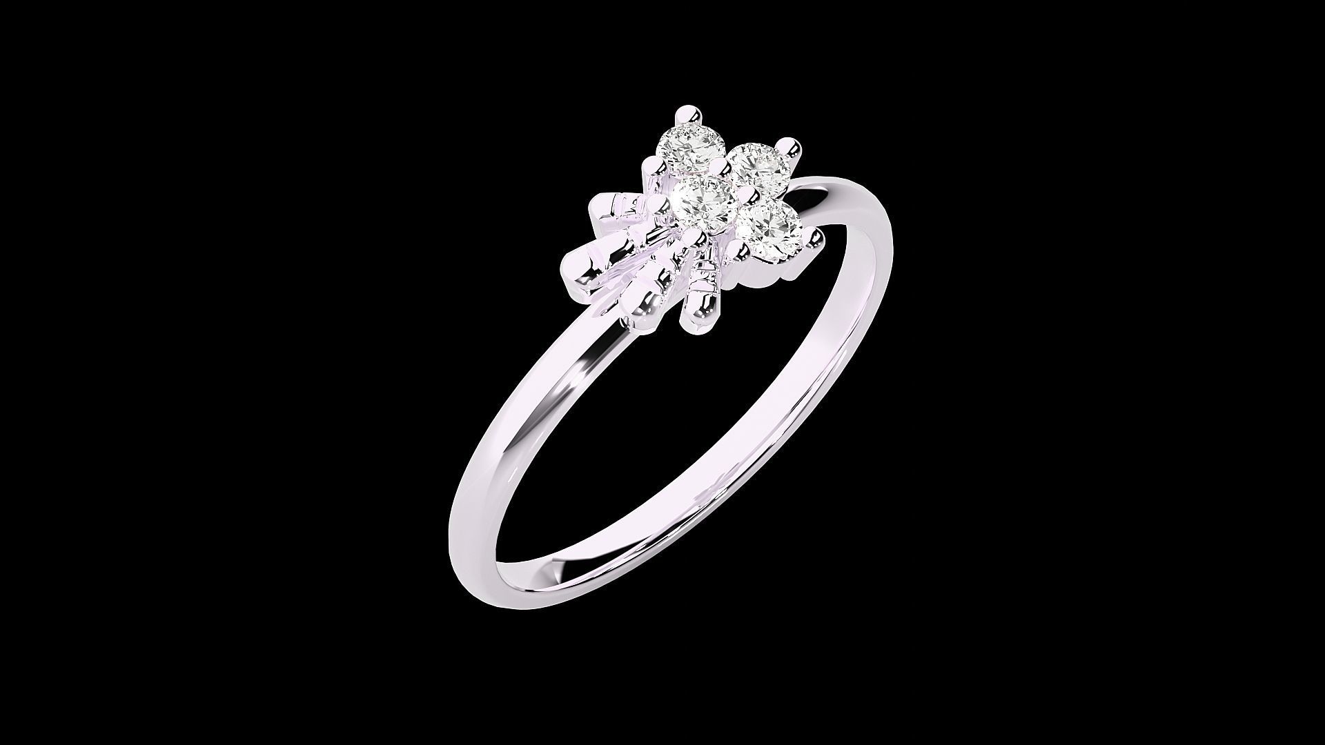 Flower Ultra light wt minimalist Women Ring 3dm stl renders 3D print model_17