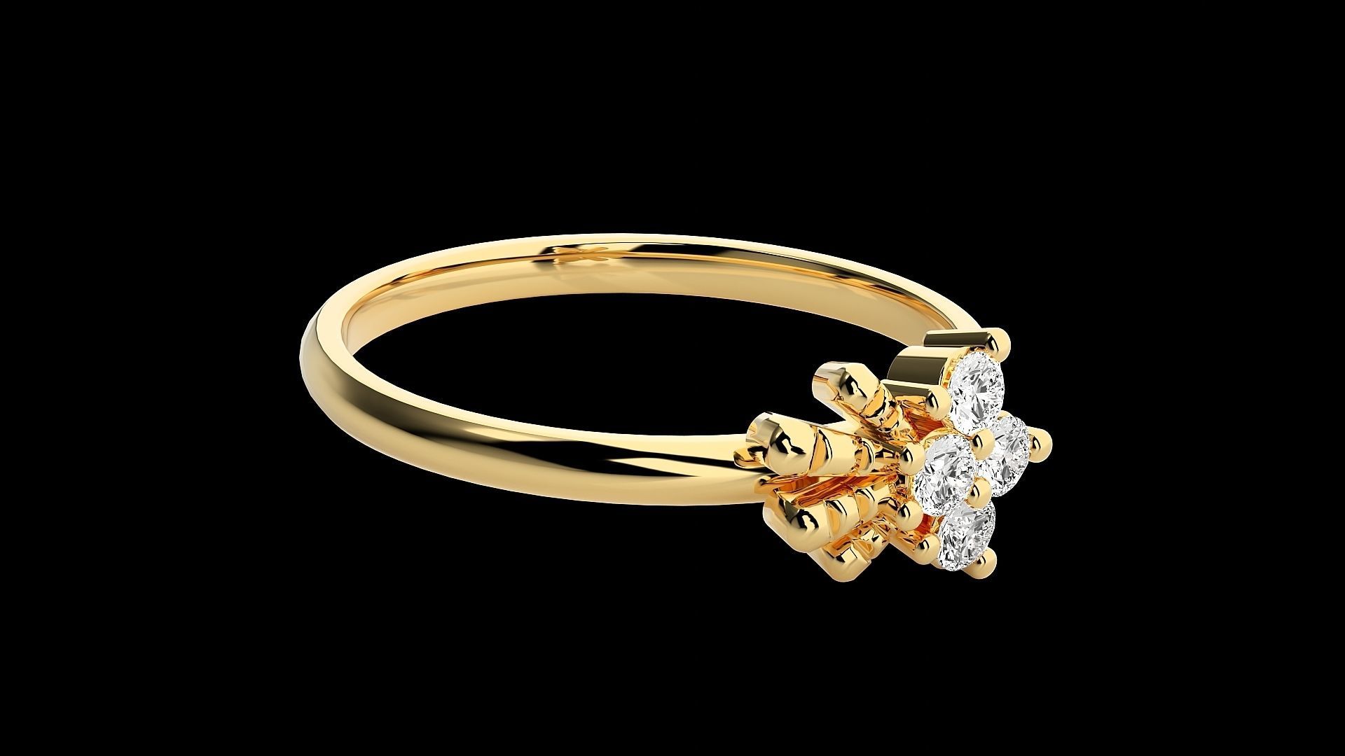 Flower Ultra light wt minimalist Women Ring 3dm stl renders 3D print model_24