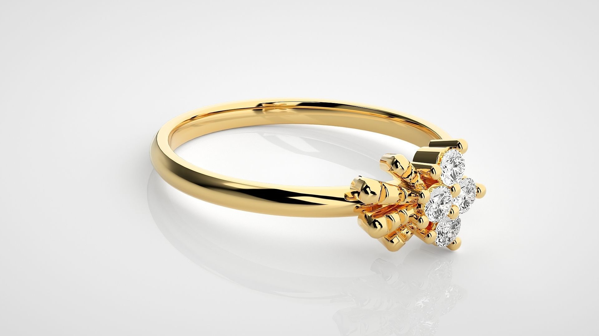 Flower Ultra light wt minimalist Women Ring 3dm stl renders 3D print model_20