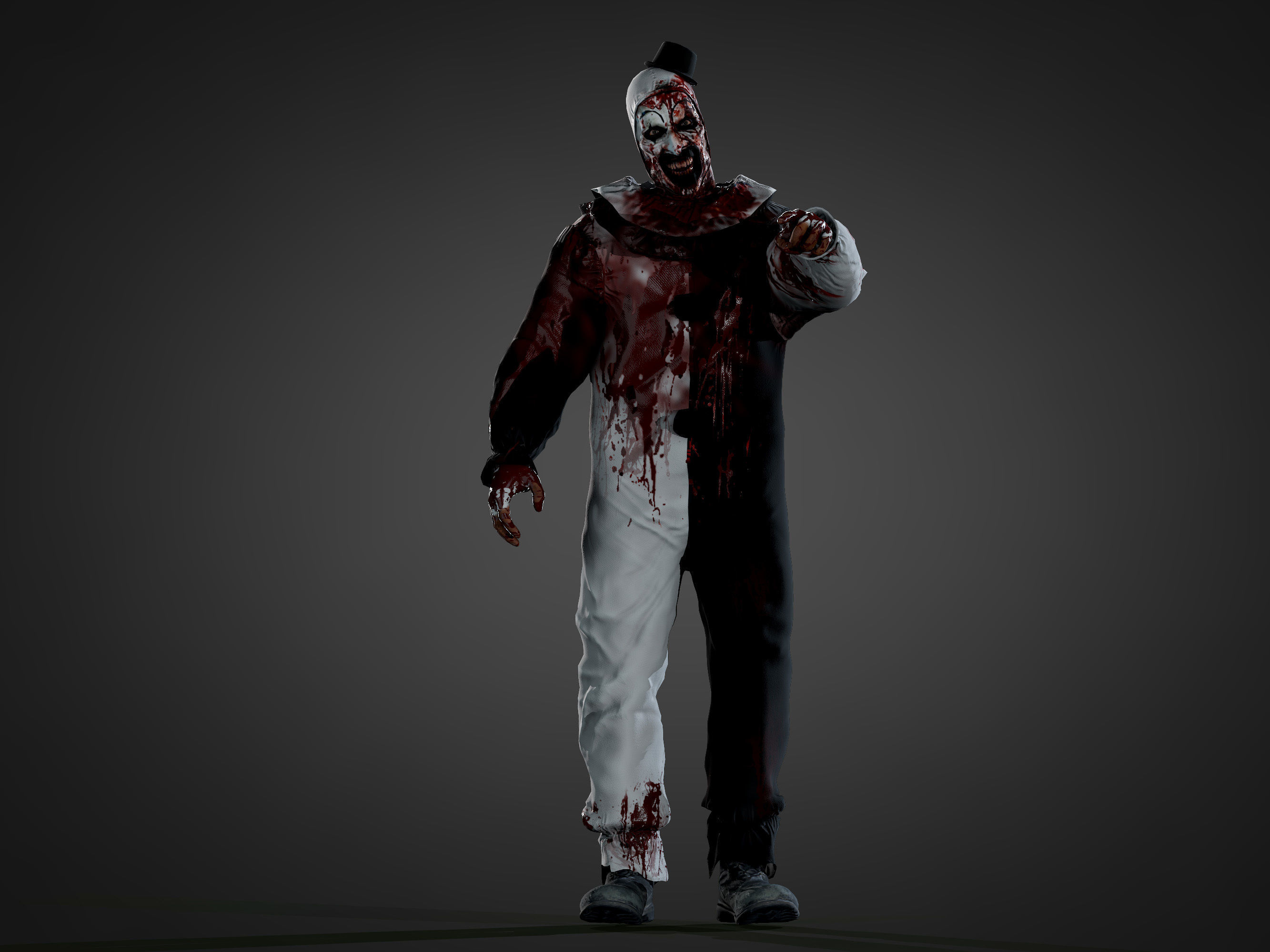 Art the Clown Low-poly 3D model_2