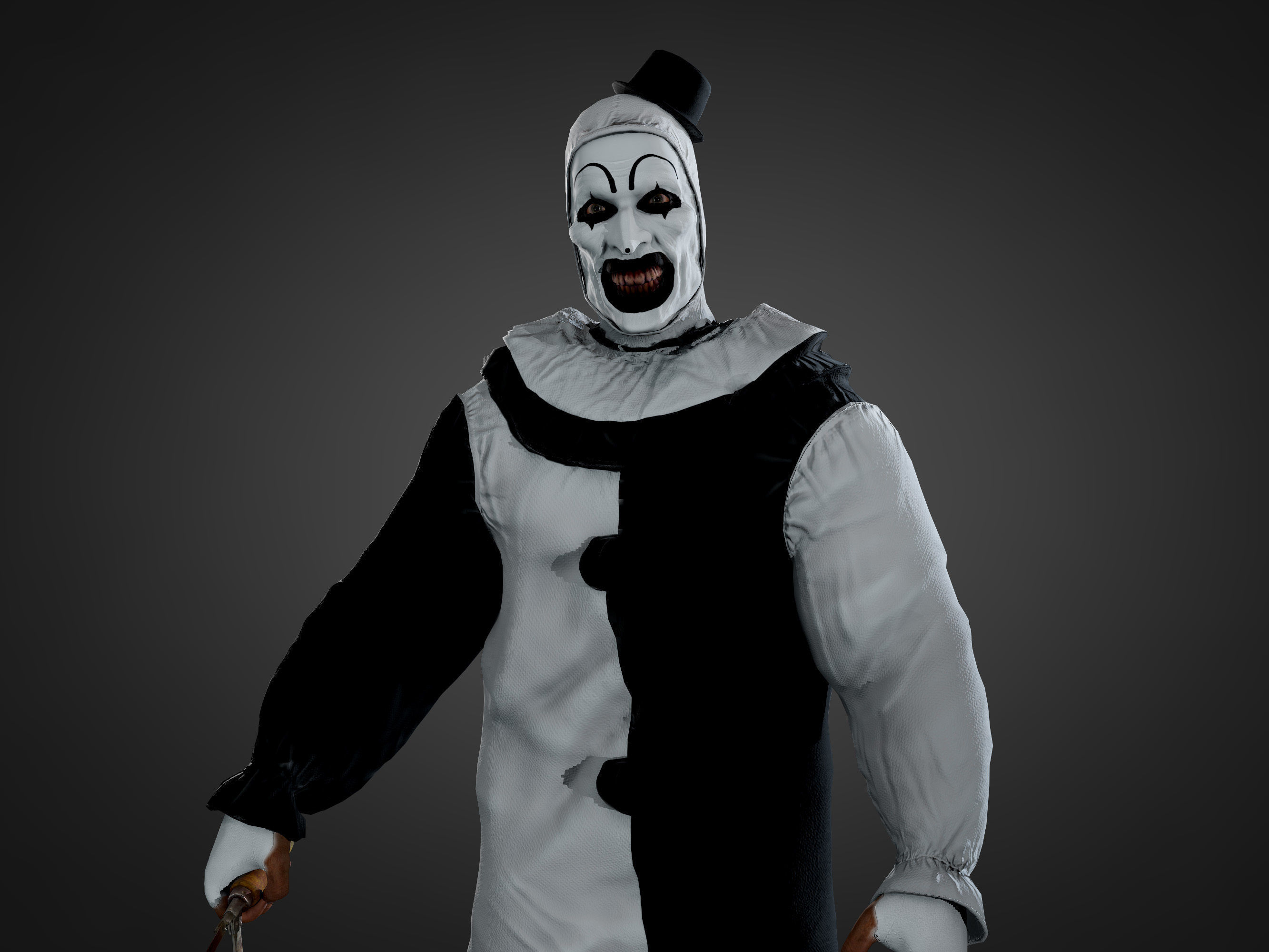 Art the Clown Low-poly 3D model_7