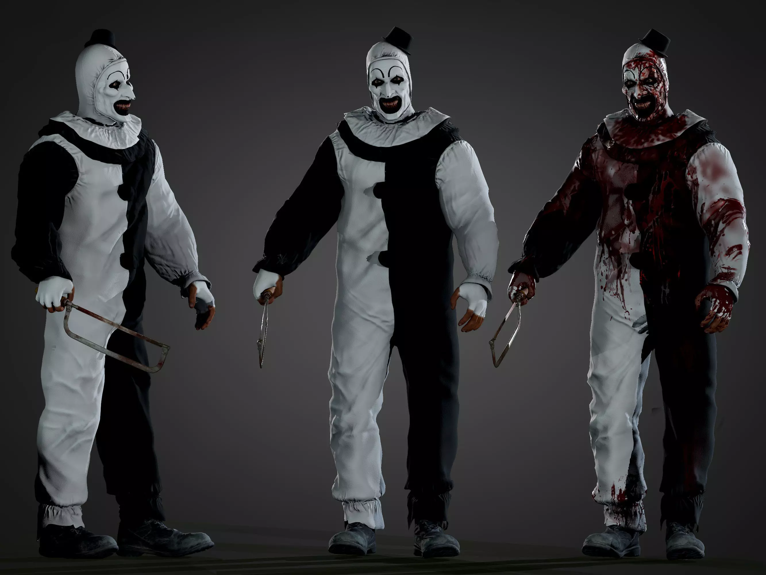 Art the Clown Low-poly 3D model_0