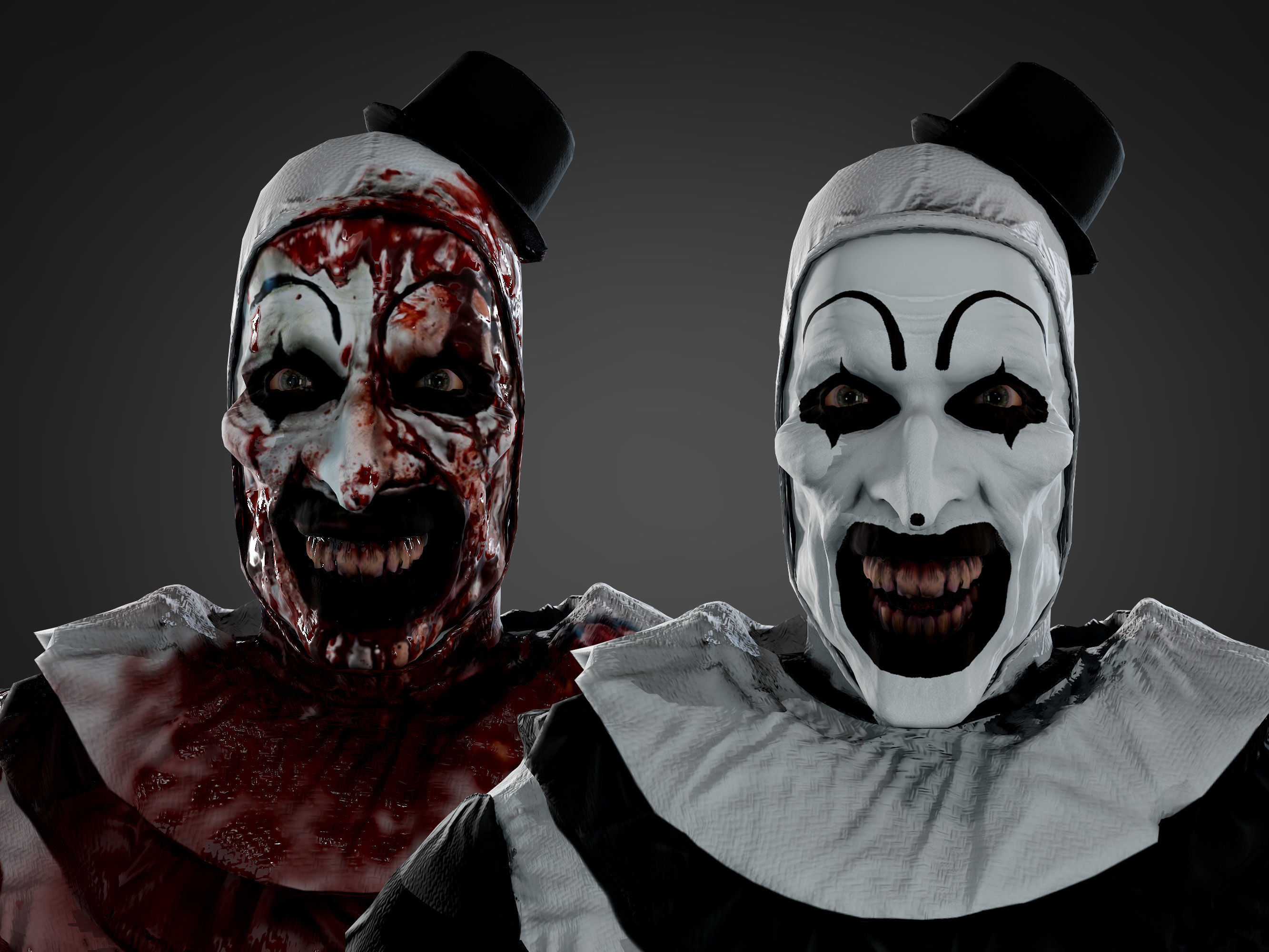 Art the Clown Low-poly 3D model_5