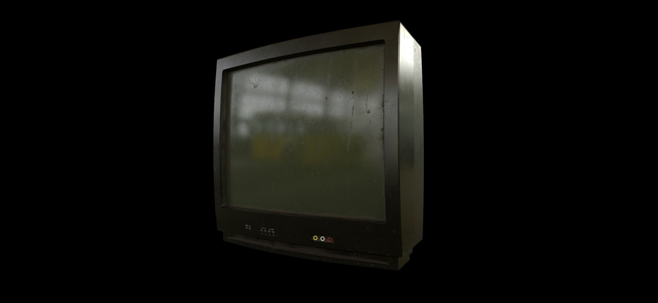 Old TV Low-poly 3D model_5
