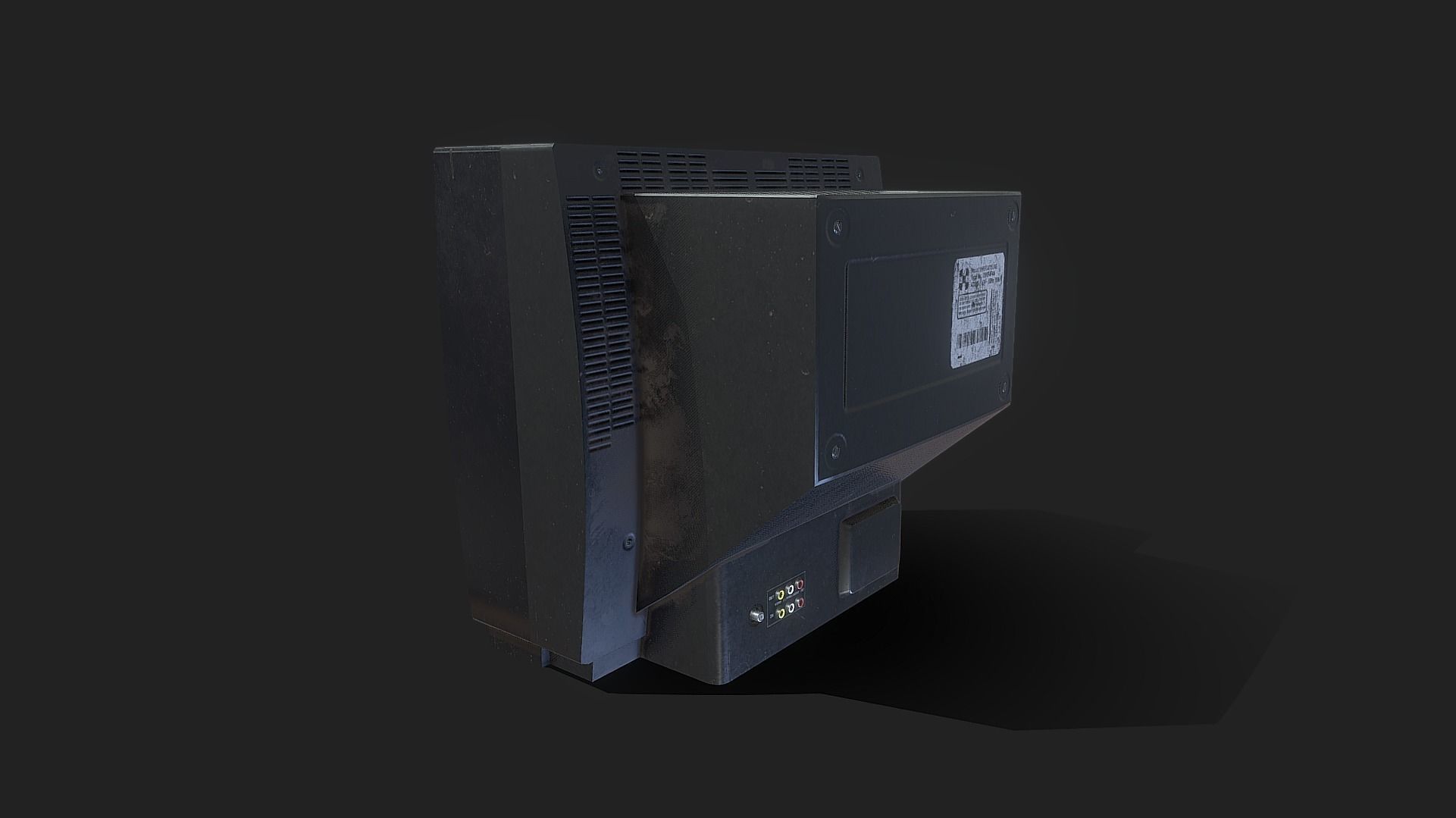 Old TV Low-poly 3D model_3