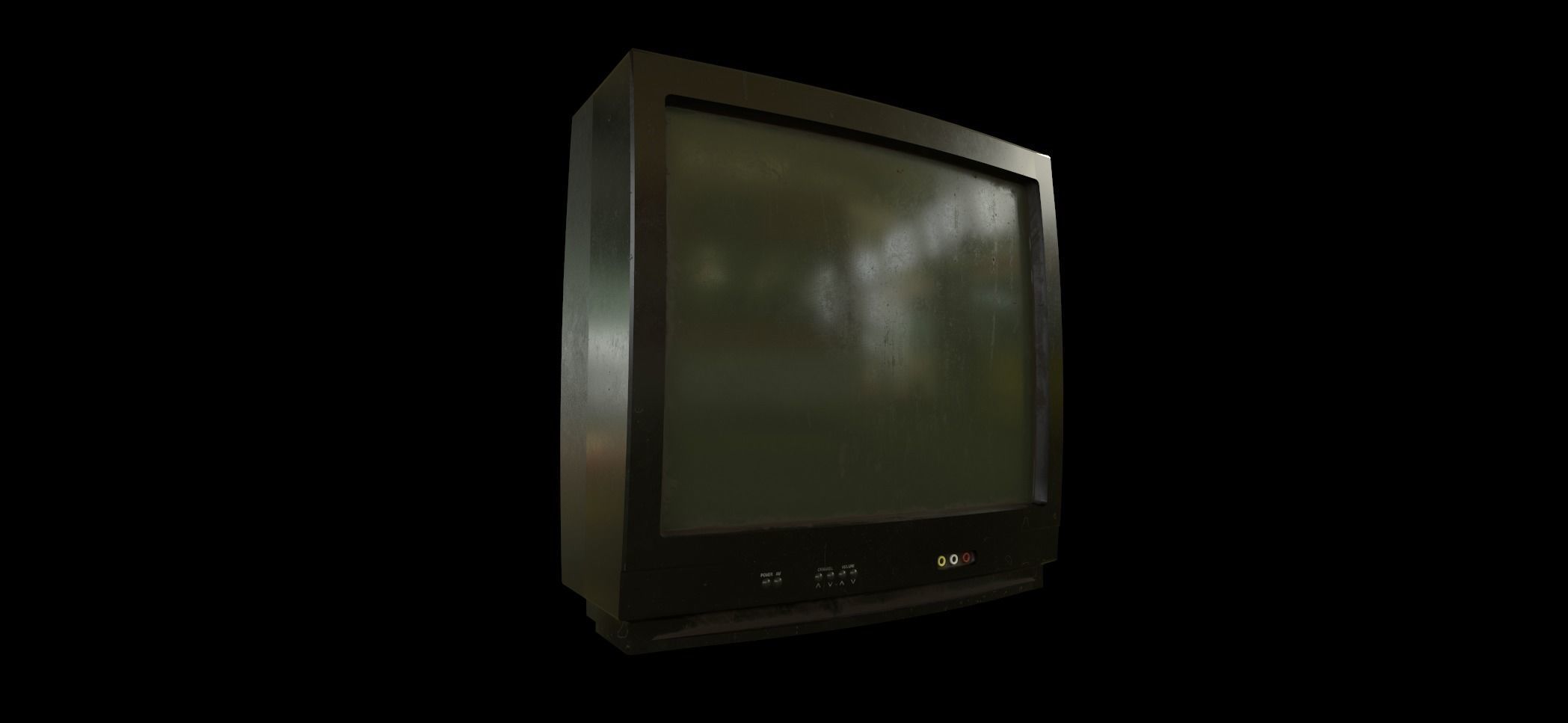 Old TV Low-poly 3D model_6