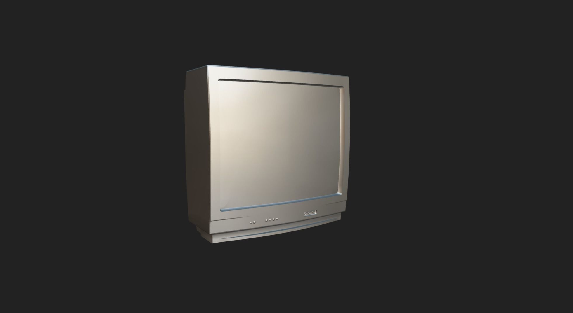 Old TV Low-poly 3D model_7