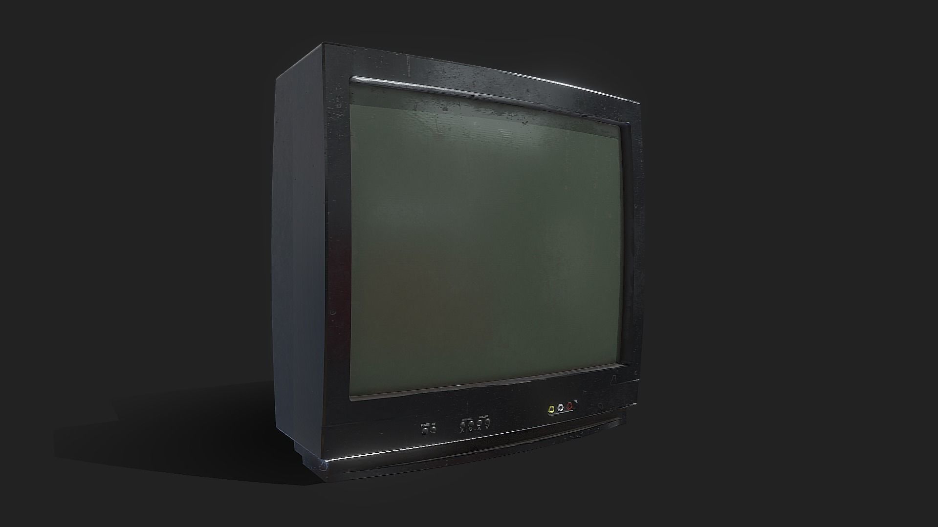 Old TV Low-poly 3D model_1