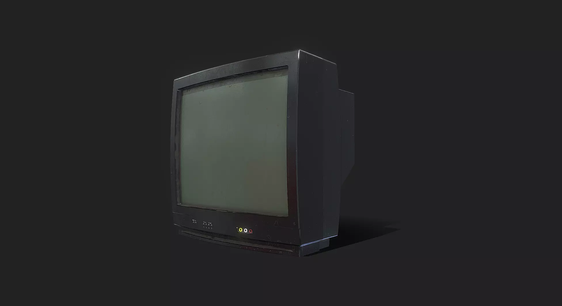 Old TV Low-poly 3D model_0