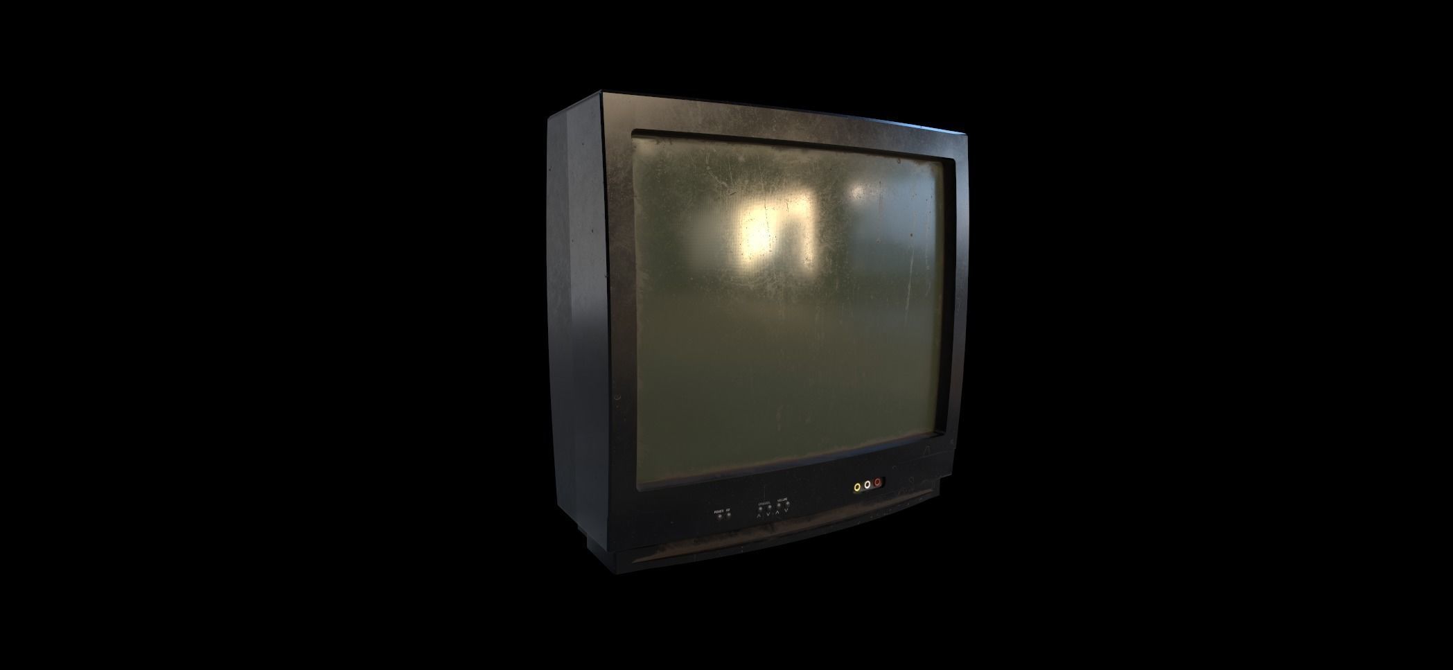 Old TV Low-poly 3D model_4