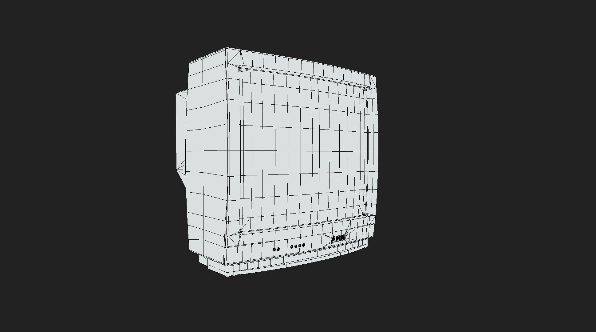 Old TV Low-poly 3D model_8
