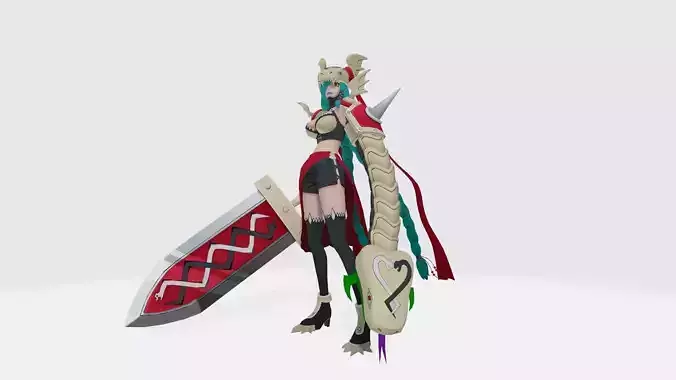 Mervamon female character holding sword