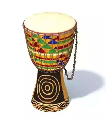 African Tribal Drum 3D model