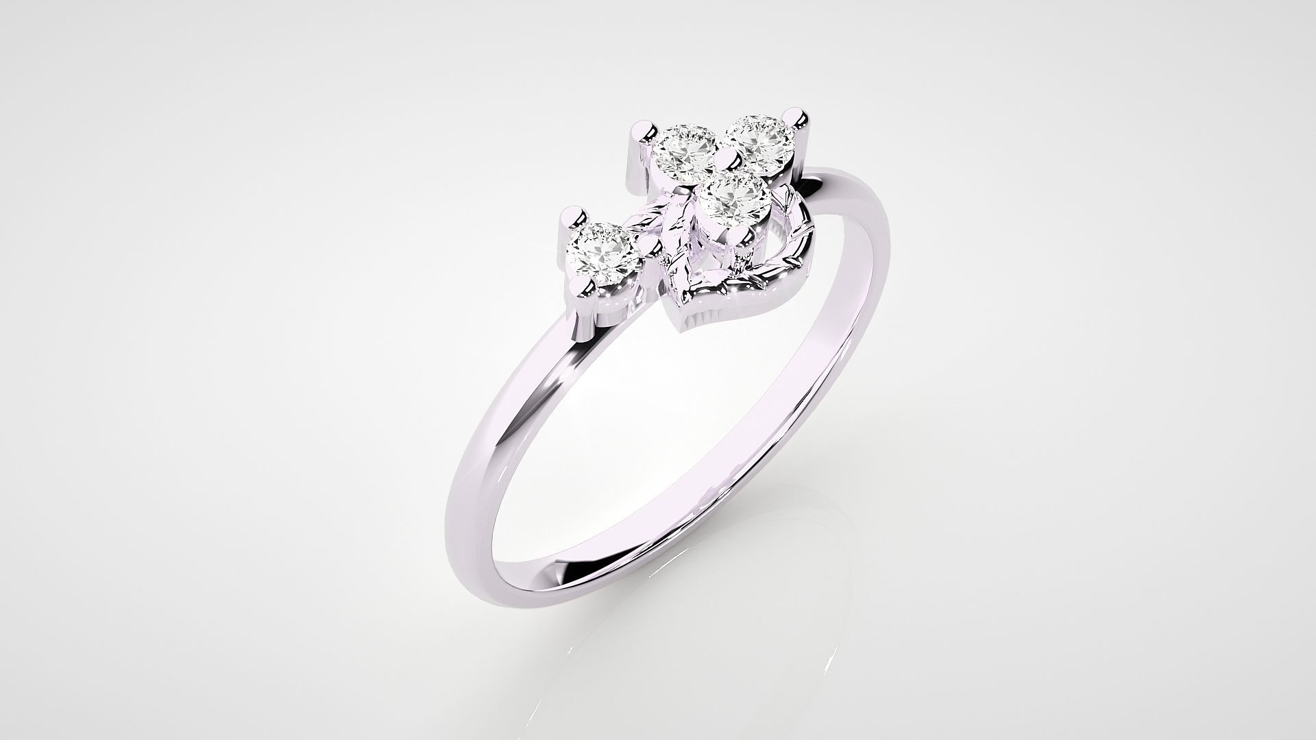 Ultra light wt minimalist Women Ring 3dm stl renders 3D print model_12