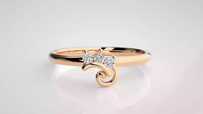 Ultra light wt minimalist Women Ring 3dm stl renders