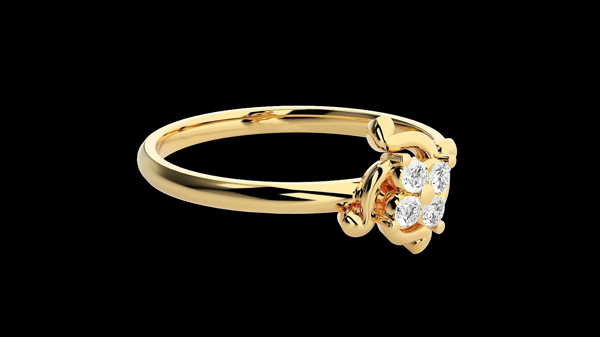 Ultra light wt minimalist Women Ring 3dm stl renders 3D print model_25