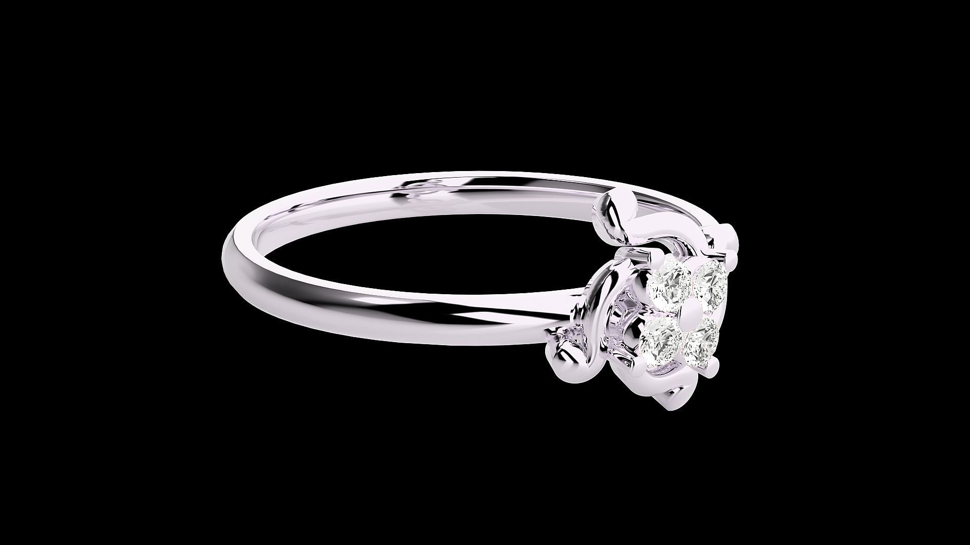 Ultra light wt minimalist Women Ring 3dm stl renders 3D print model_16