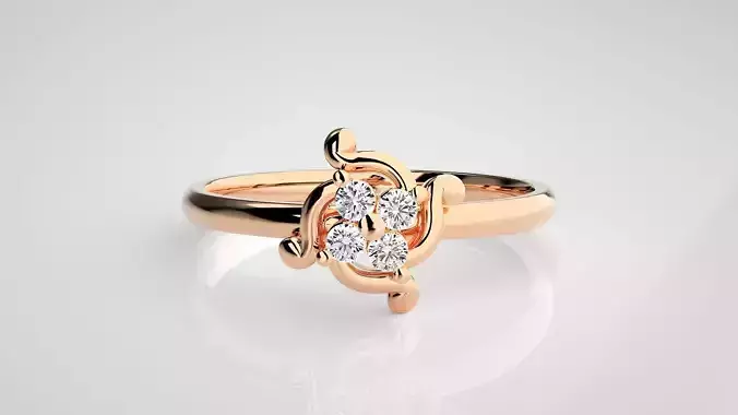 Ultra light wt minimalist Women Ring 3dm stl renders