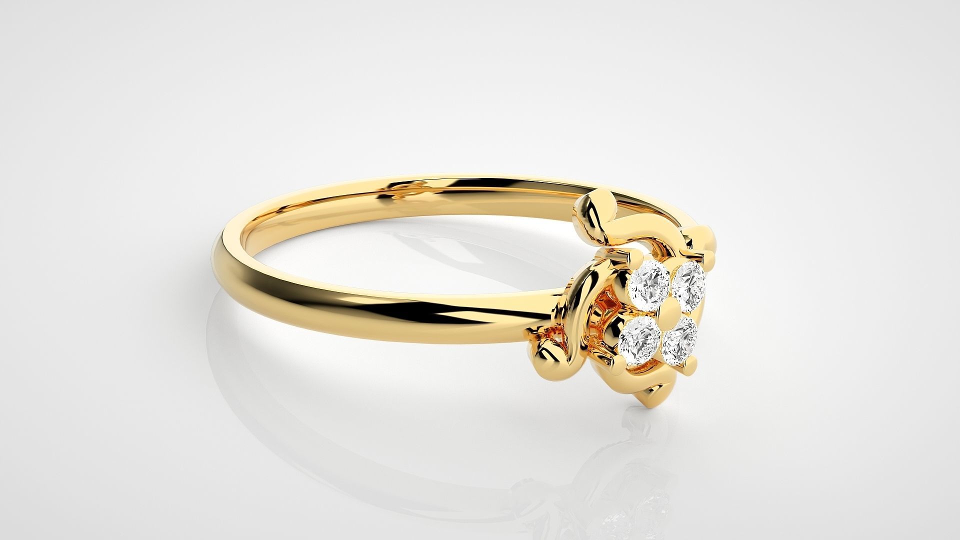 Ultra light wt minimalist Women Ring 3dm stl renders 3D print model_20