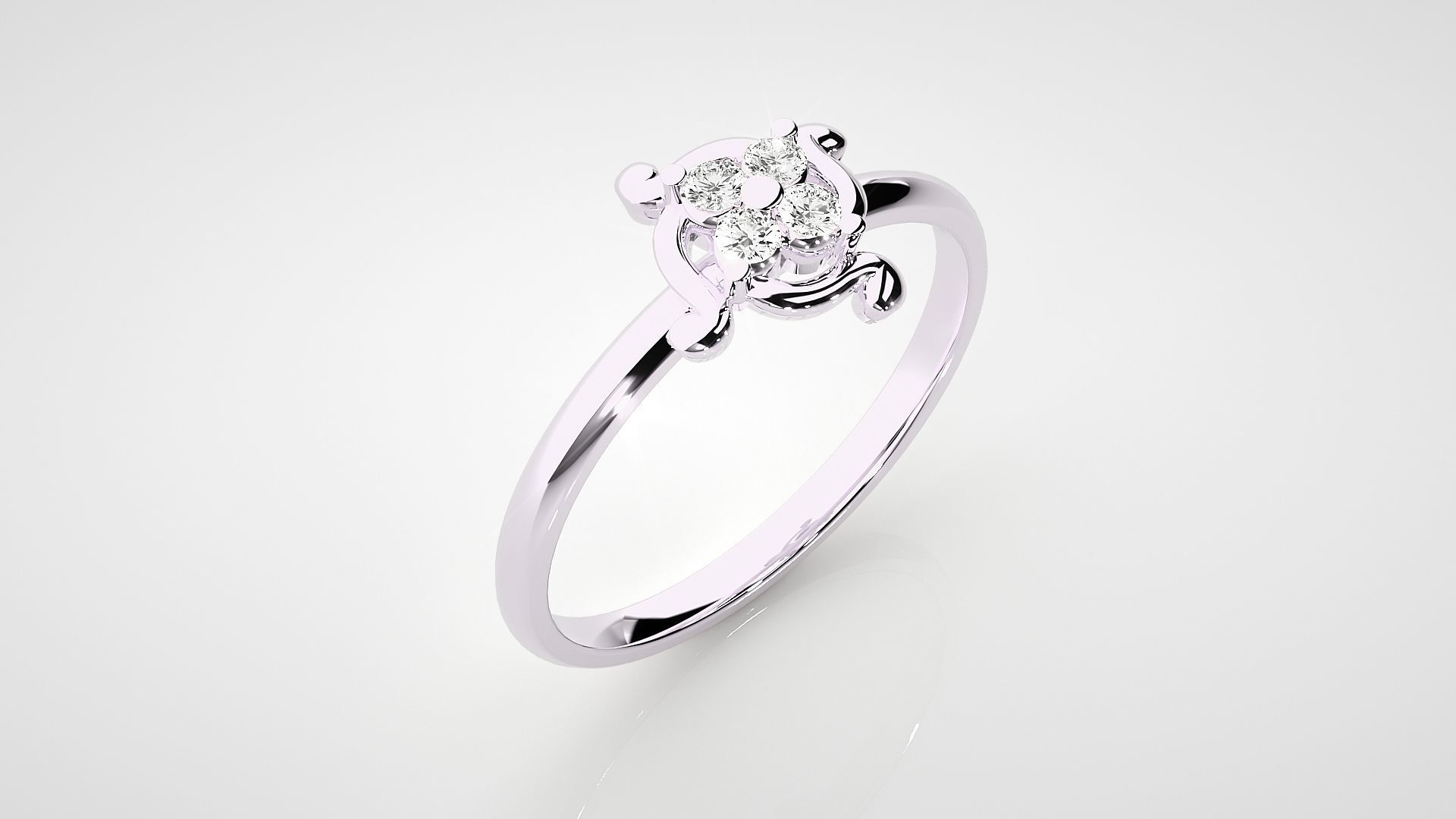 Ultra light wt minimalist Women Ring 3dm stl renders 3D print model_12